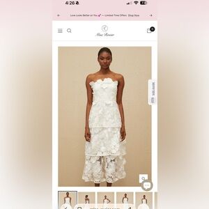 NWT Miss Rosier Floral Lace White Dress